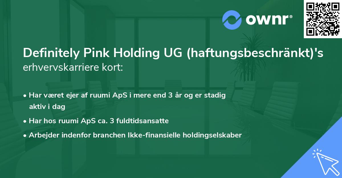 Definitely Pink Holding UG (haftungsbeschränkt)'s erhvervskarriere kort