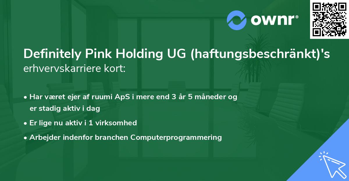 Definitely Pink Holding UG (haftungsbeschränkt)'s erhvervskarriere kort
