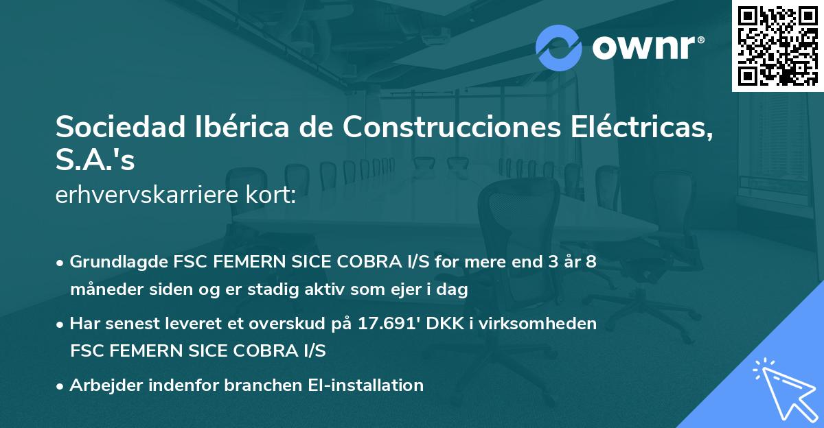 Sociedad Ibérica de Construcciones Eléctricas, S.A.'s erhvervskarriere kort
