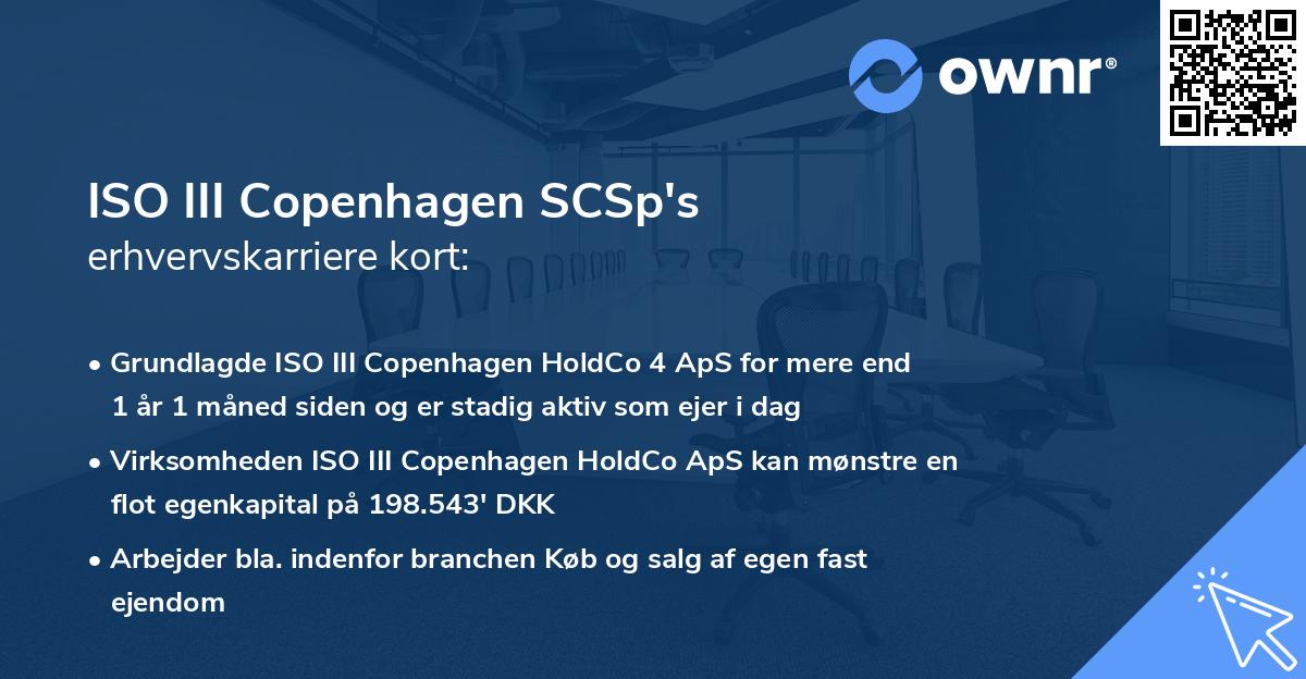 ISO III Copenhagen SCSp's erhvervskarriere kort