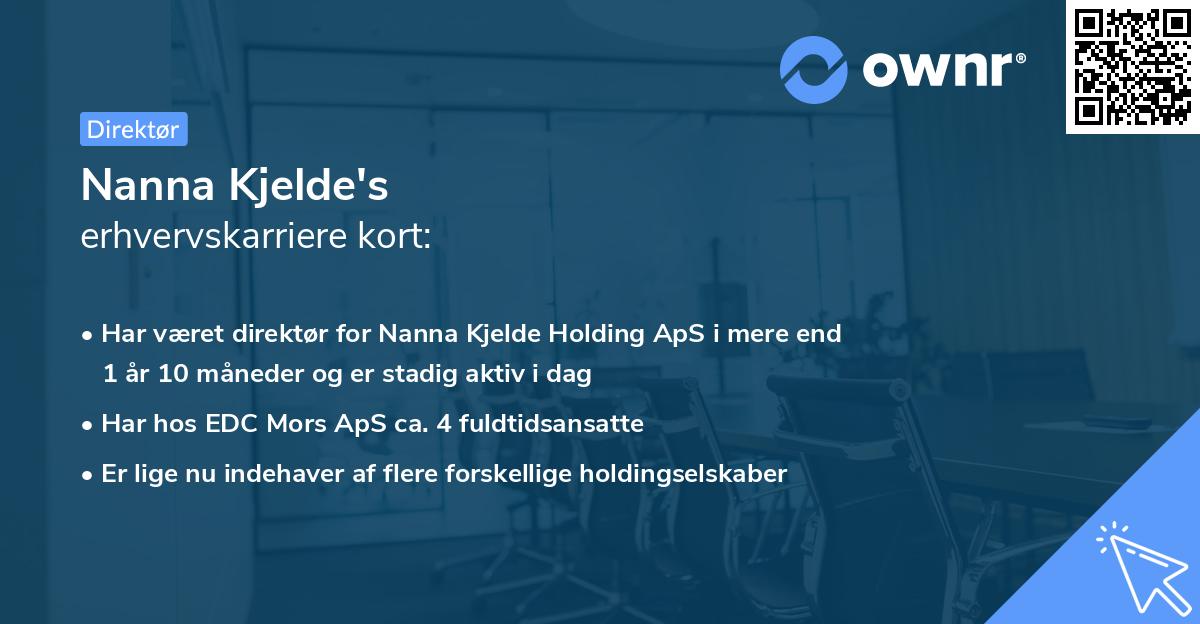 Nanna Kjelde's erhvervskarriere kort