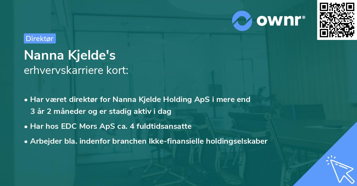 Nanna Kjelde's erhvervskarriere kort