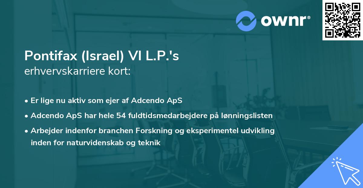 Pontifax (Israel) VI L.P.'s erhvervskarriere kort