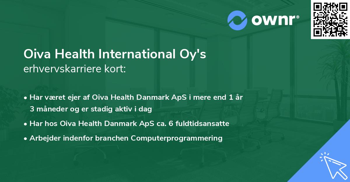 Oiva Health International Oy's erhvervskarriere kort