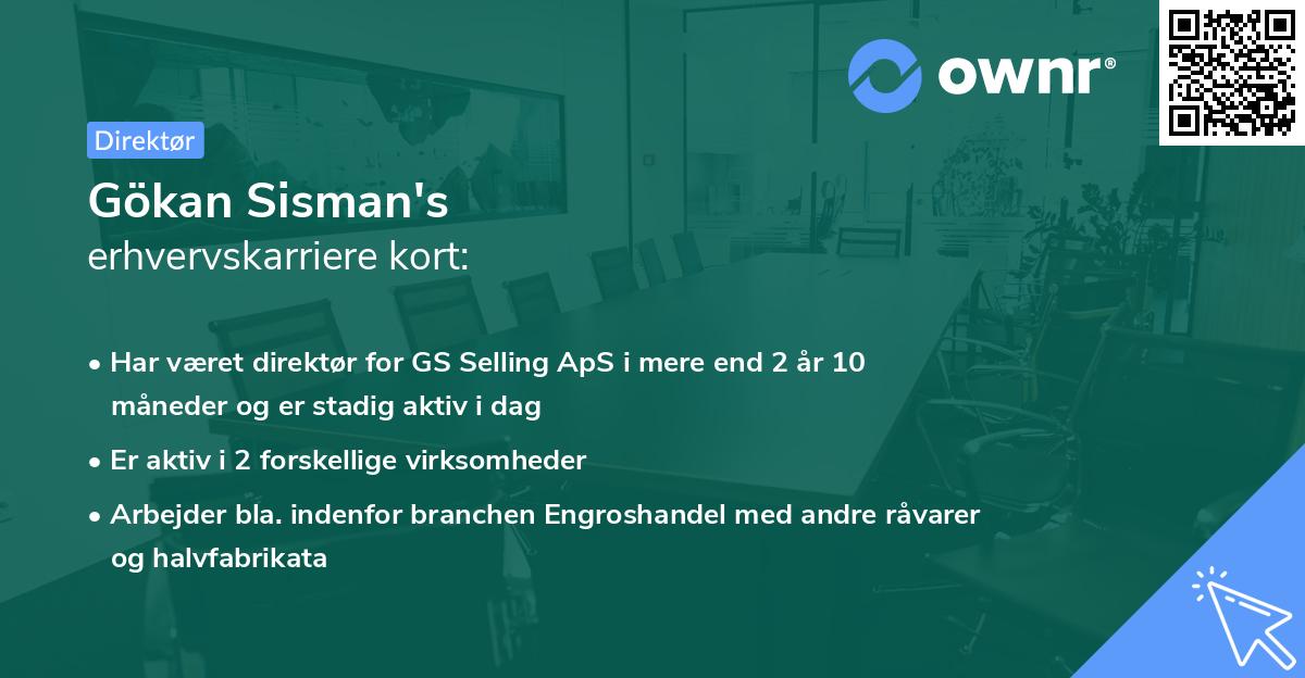 Gökan Sisman's erhvervskarriere kort
