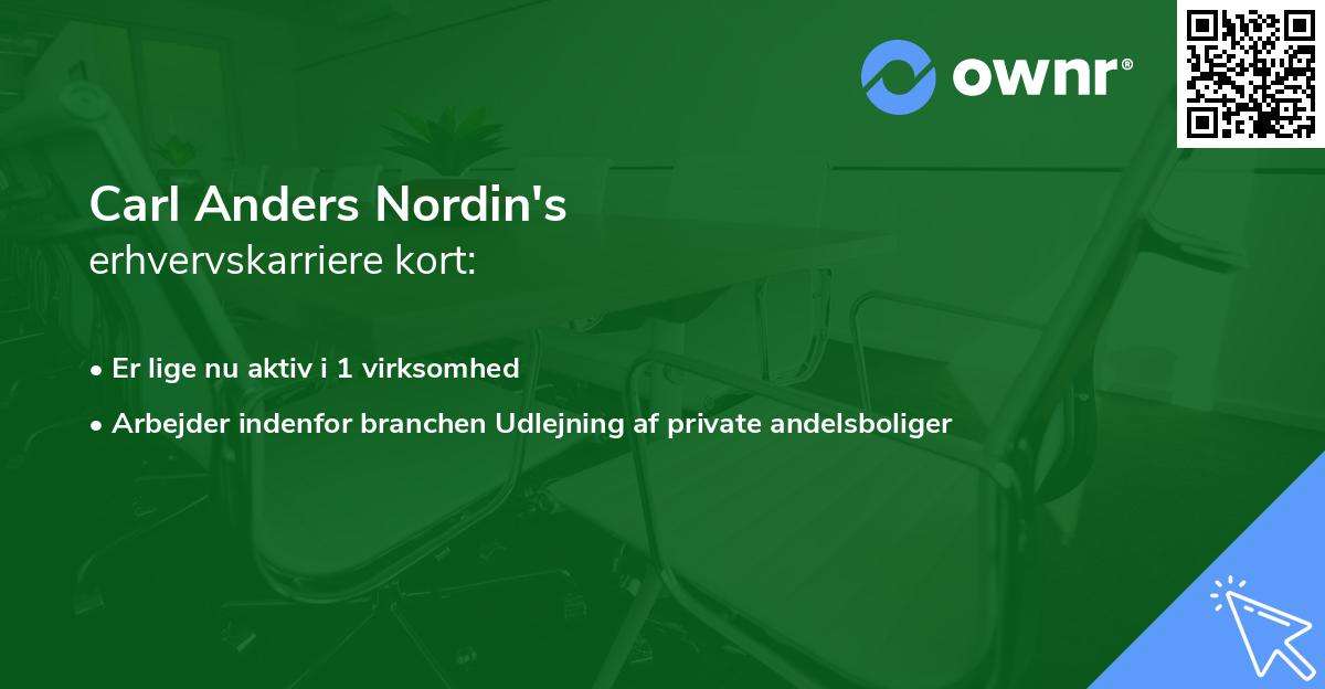 Carl Anders Nordin's erhvervskarriere kort
