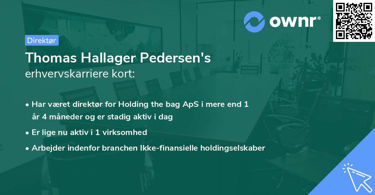Thomas Hallager Pedersen's erhvervskarriere kort