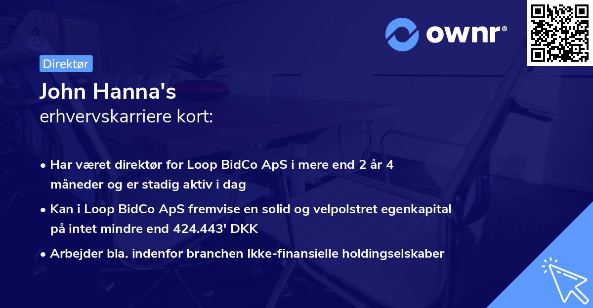 John Hanna's erhvervskarriere kort