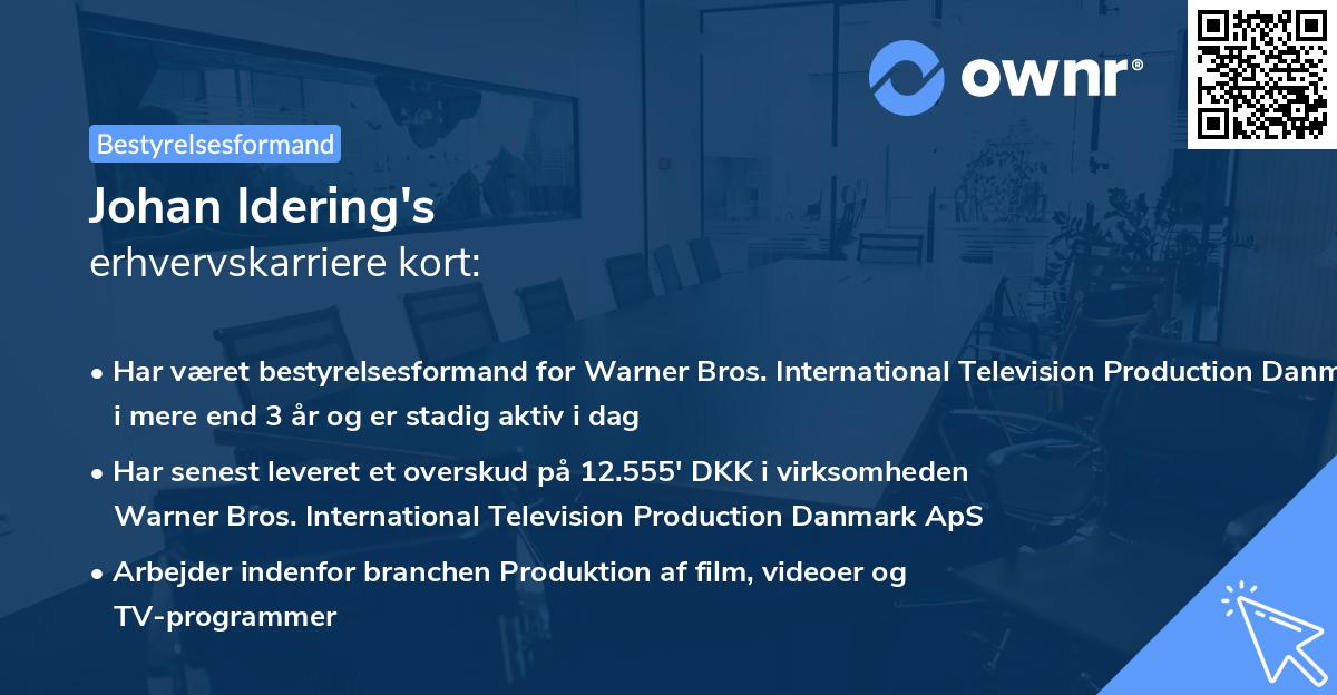 Johan Idering's erhvervskarriere kort