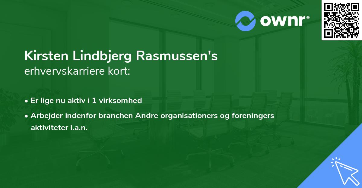 Kirsten Lindbjerg Rasmussen's erhvervskarriere kort