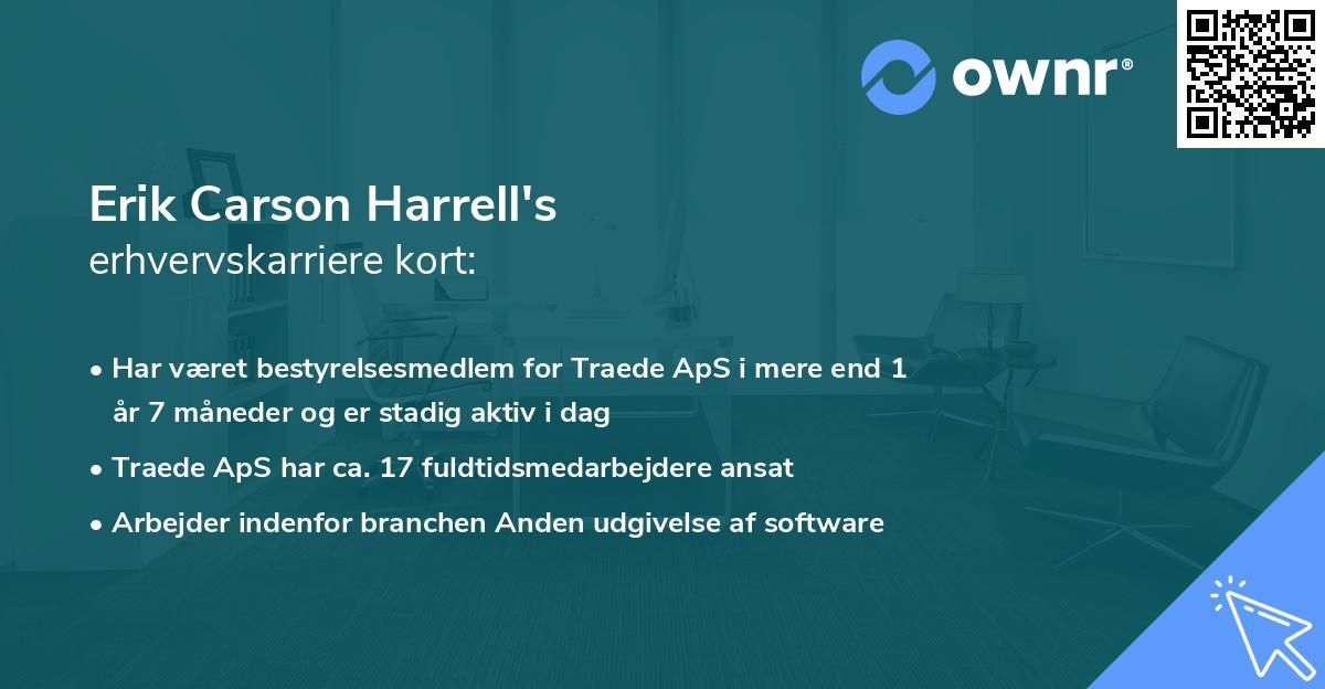 Erik Carson Harrell's erhvervskarriere kort
