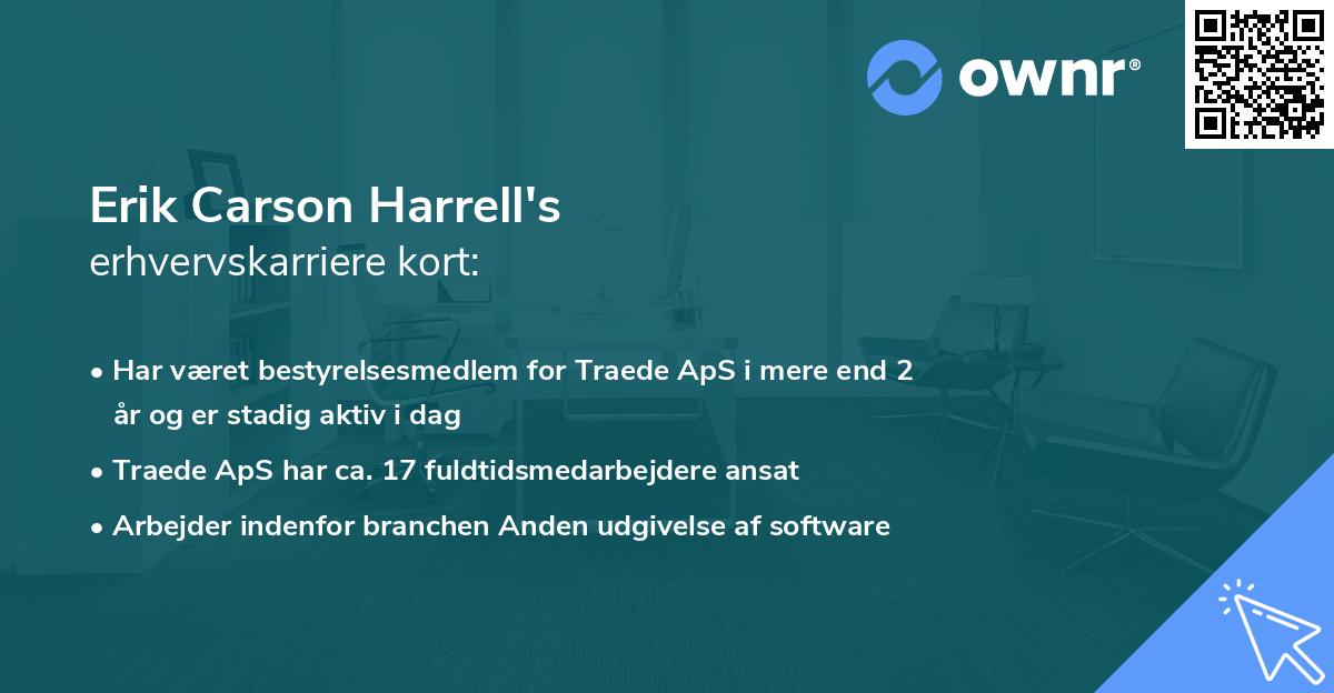 Erik Carson Harrell's erhvervskarriere kort