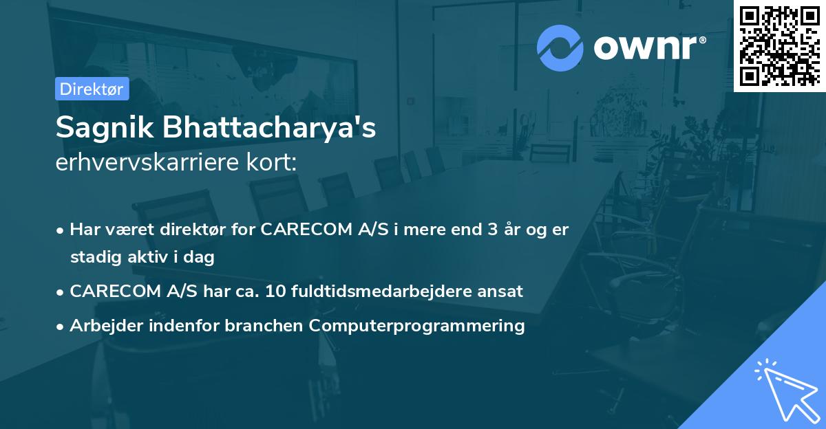 Sagnik Bhattacharya's erhvervskarriere kort