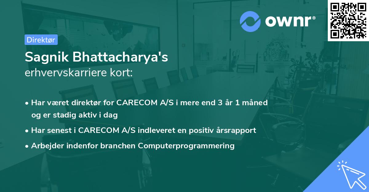 Sagnik Bhattacharya's erhvervskarriere kort