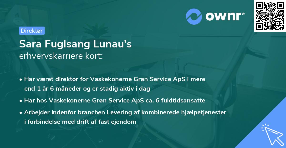 Sara Fuglsang Lunau's erhvervskarriere kort
