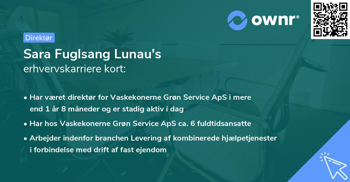 Sara Fuglsang Lunau's erhvervskarriere kort