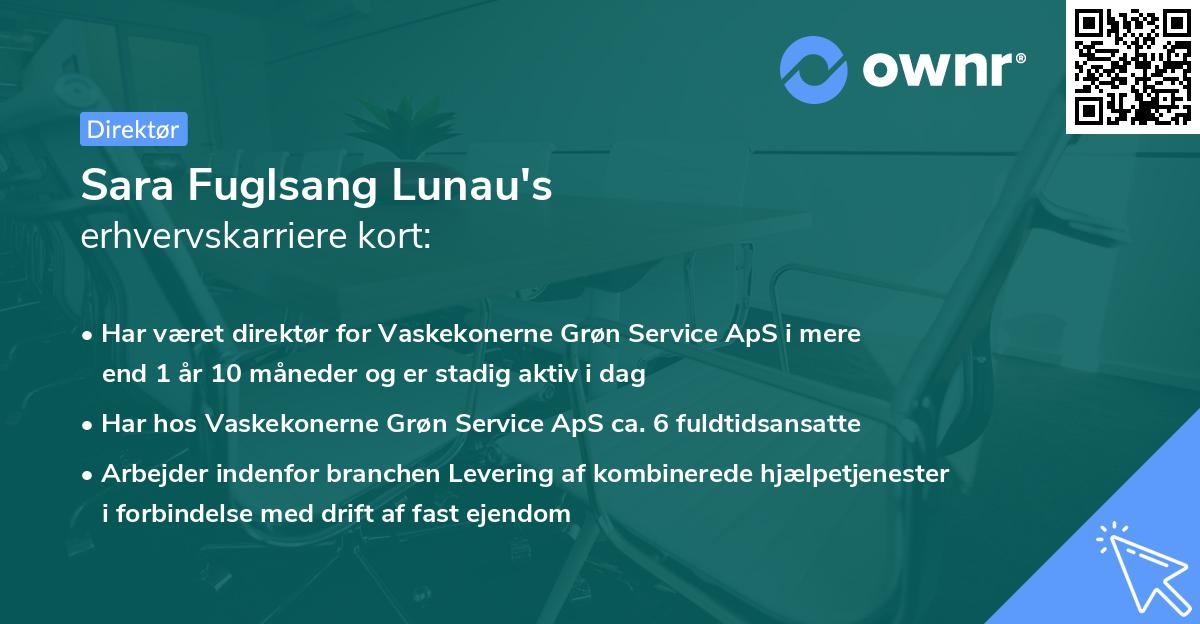 Sara Fuglsang Lunau's erhvervskarriere kort