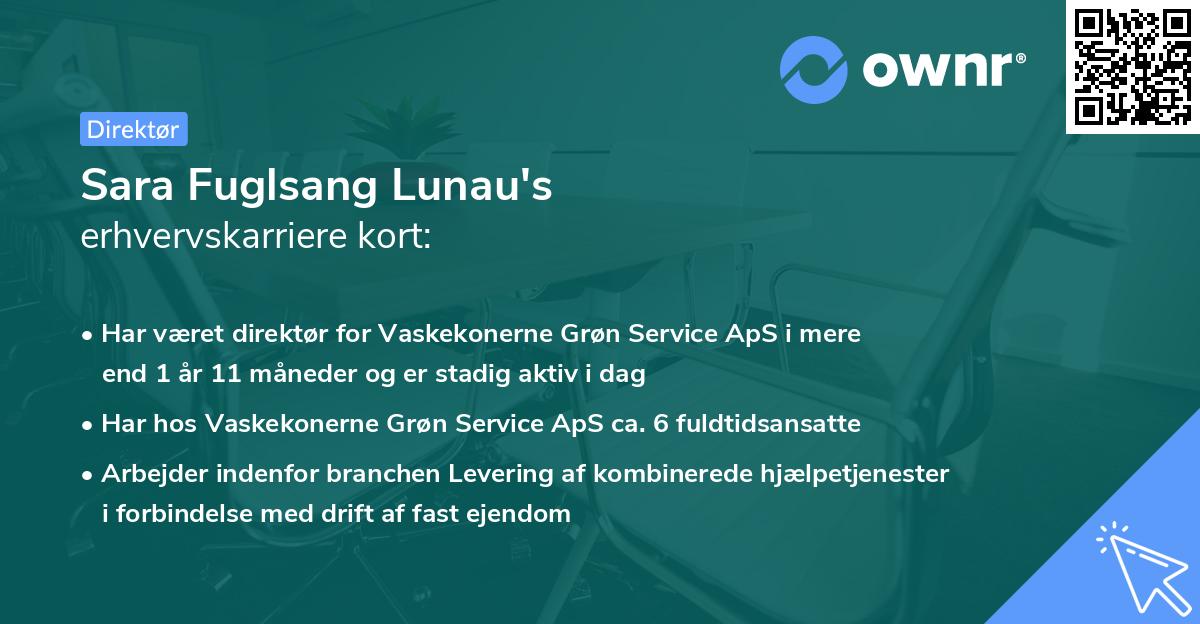 Sara Fuglsang Lunau's erhvervskarriere kort
