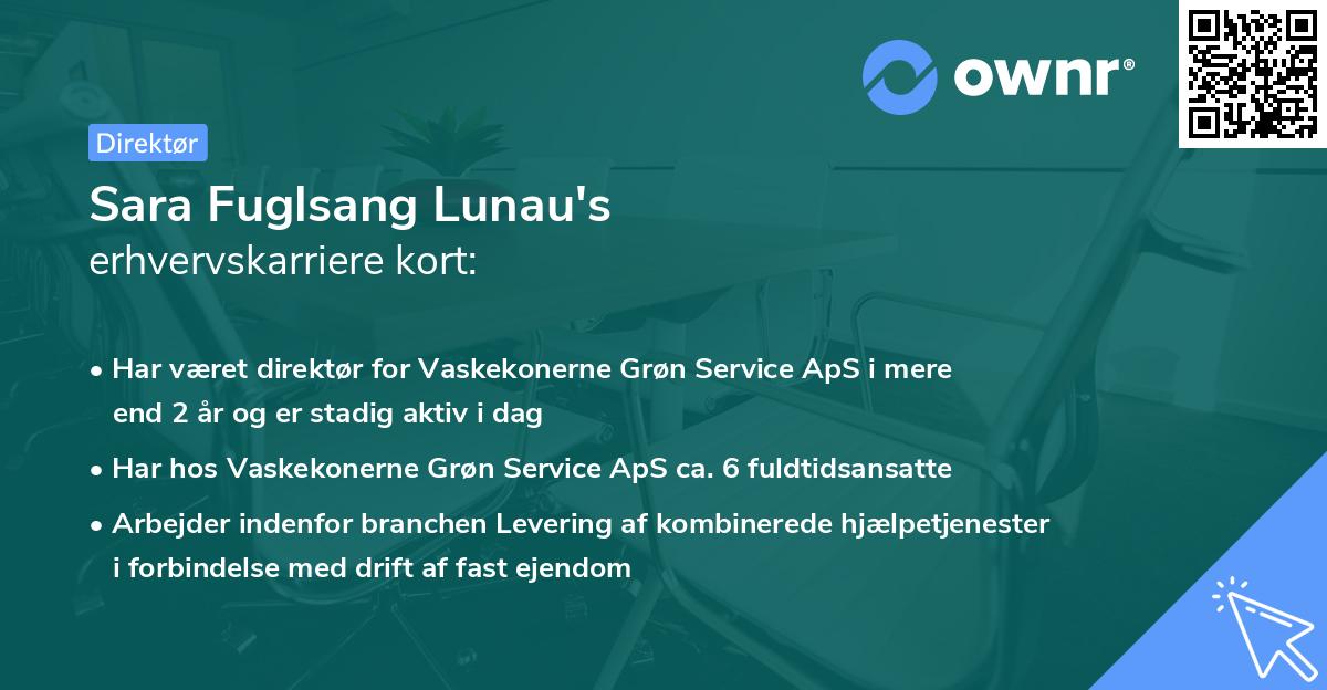 Sara Fuglsang Lunau's erhvervskarriere kort
