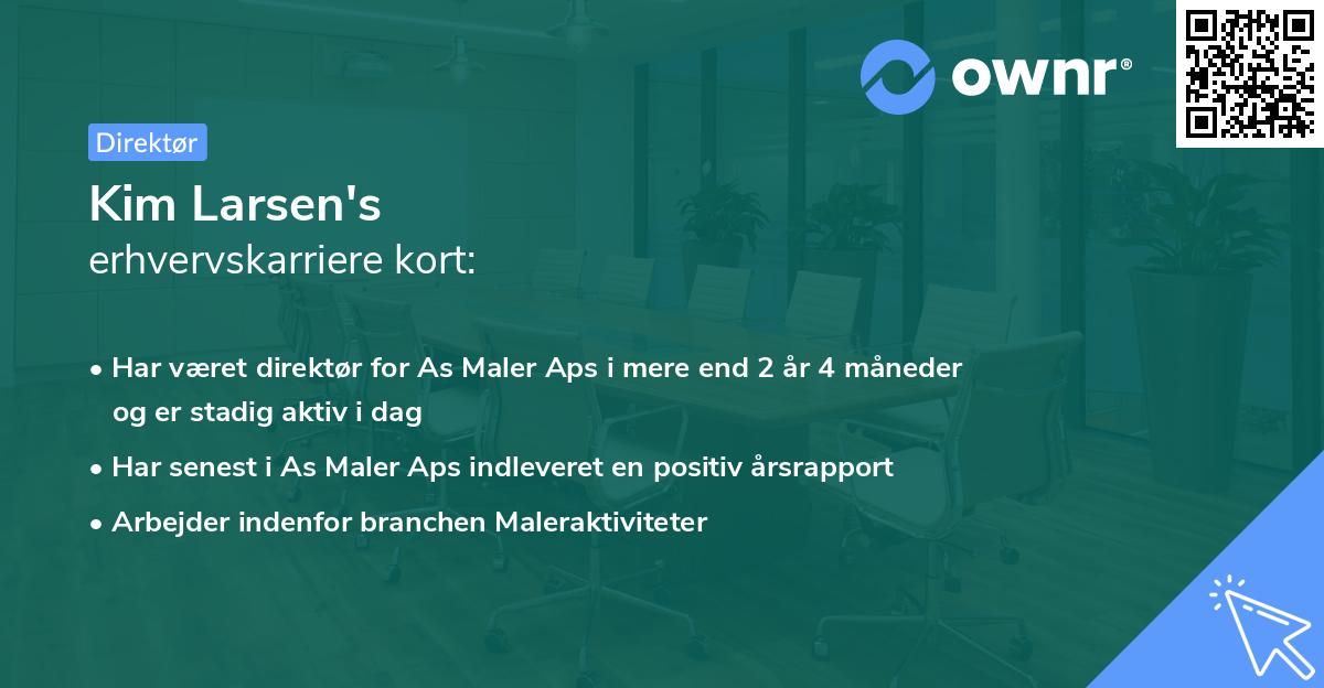 Kim Larsen's erhvervskarriere kort