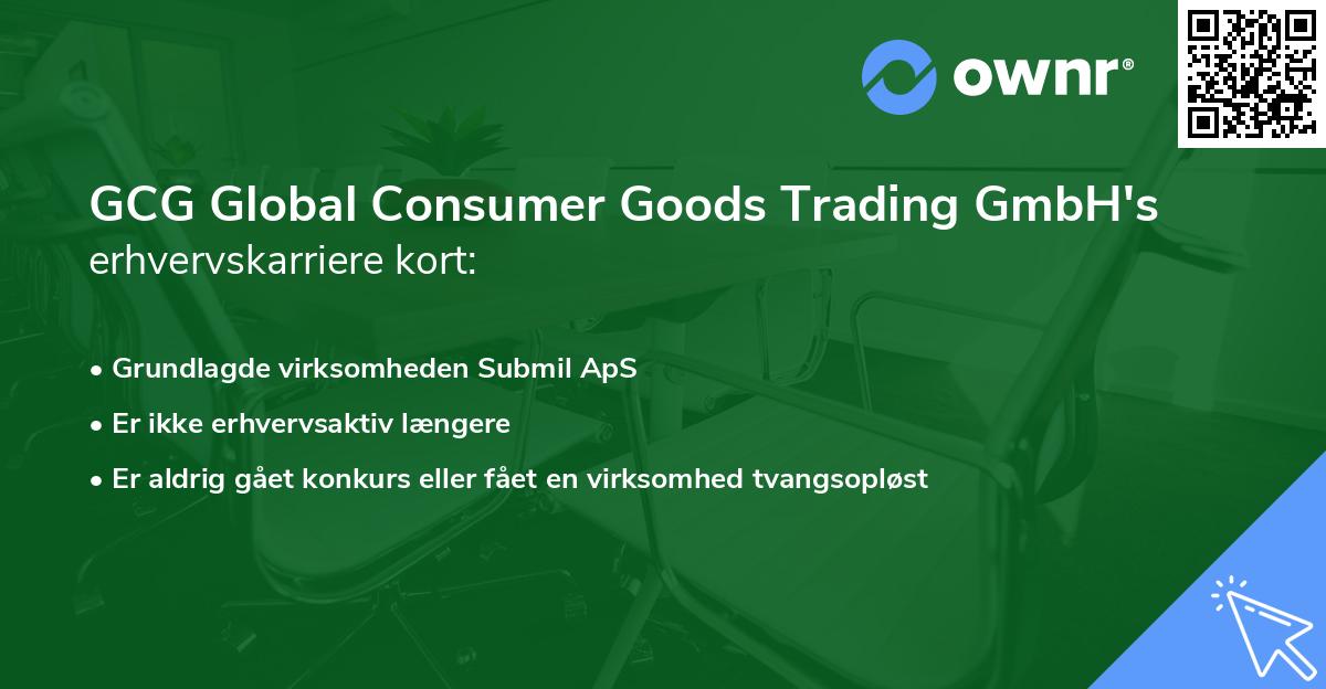 GCG Global Consumer Goods Trading GmbH's erhvervskarriere kort