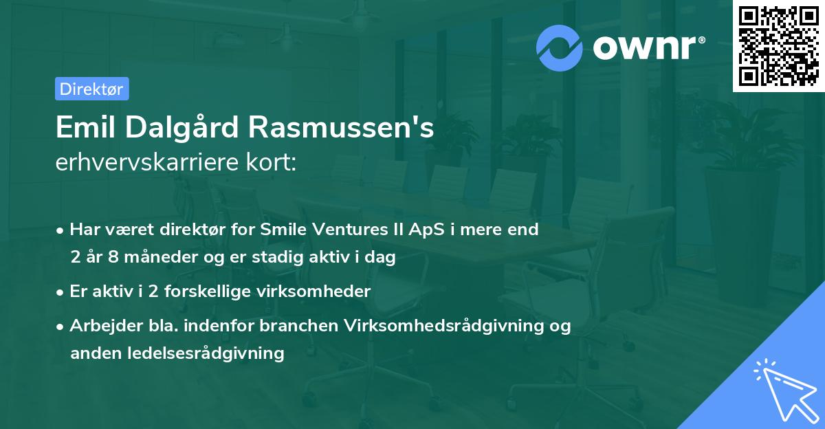 Emil Dalgård Rasmussen's erhvervskarriere kort