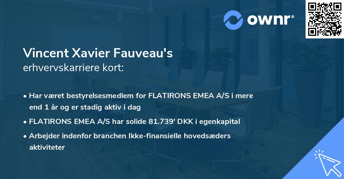 Vincent Xavier Fauveau's erhvervskarriere kort