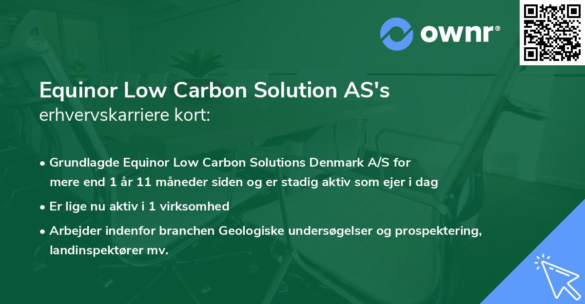 Equinor Low Carbon Solution AS's erhvervskarriere kort