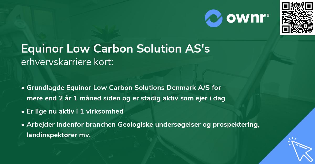 Equinor Low Carbon Solution AS's erhvervskarriere kort
