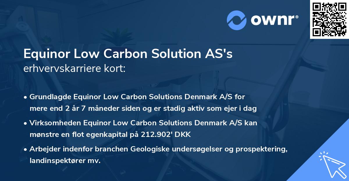 Equinor Low Carbon Solution AS's erhvervskarriere kort