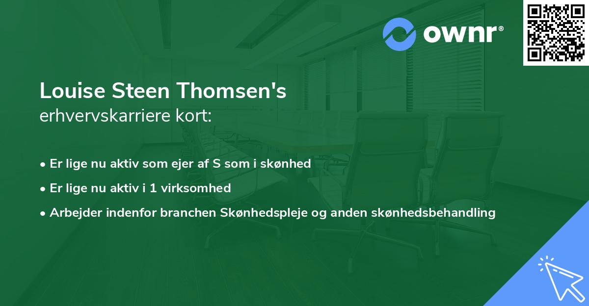 Louise Steen Thomsen's erhvervskarriere kort