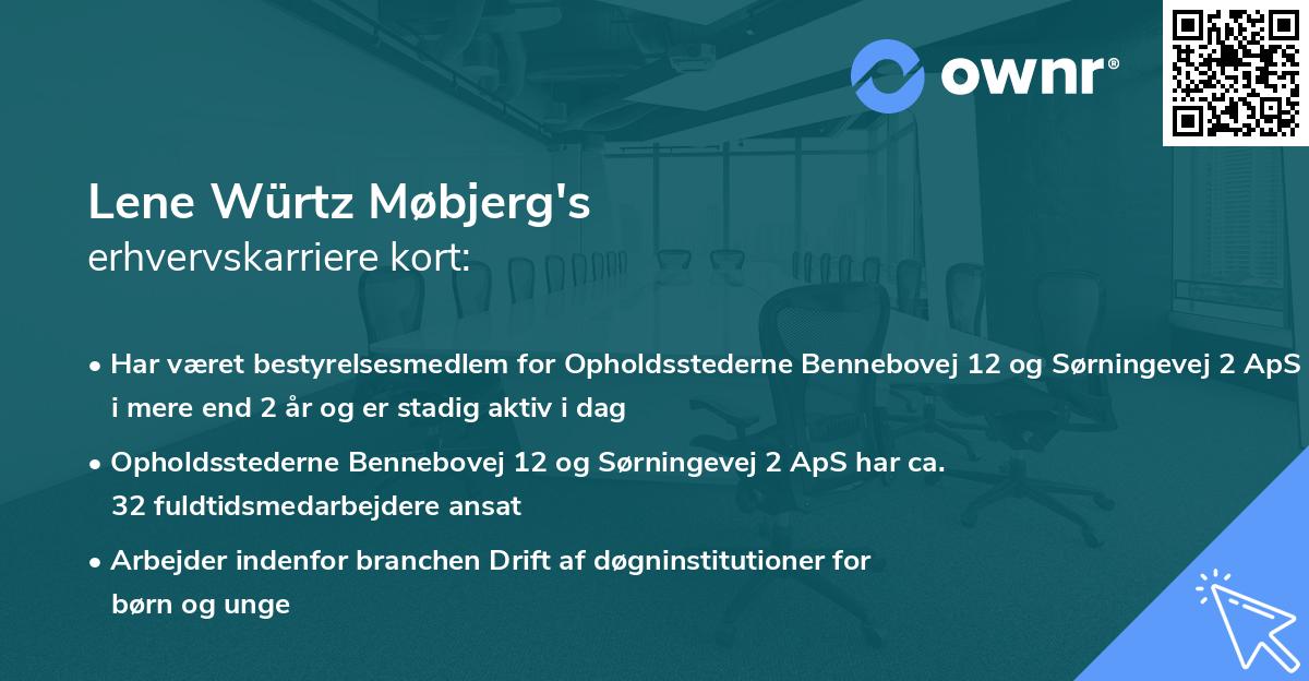 Lene Würtz Møbjerg's erhvervskarriere kort