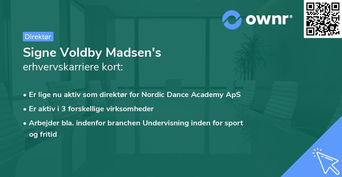 Signe Voldby Madsen's erhvervskarriere kort