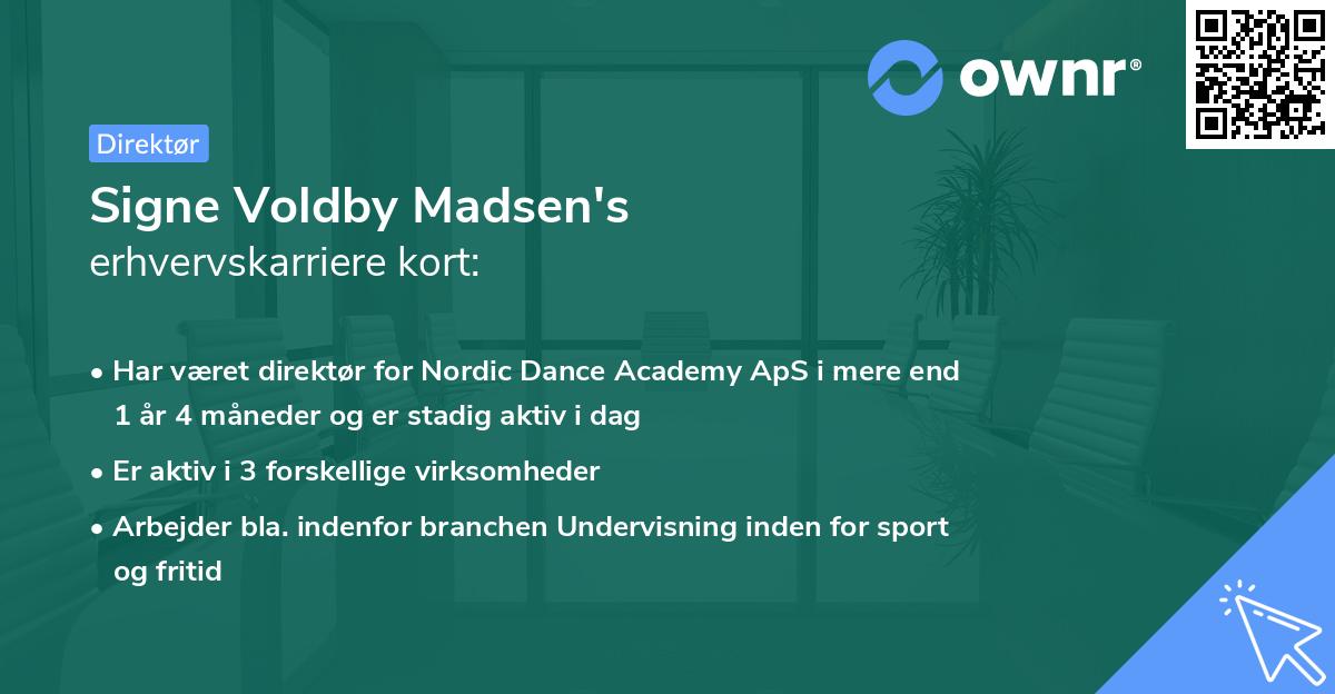 Signe Voldby Madsen's erhvervskarriere kort