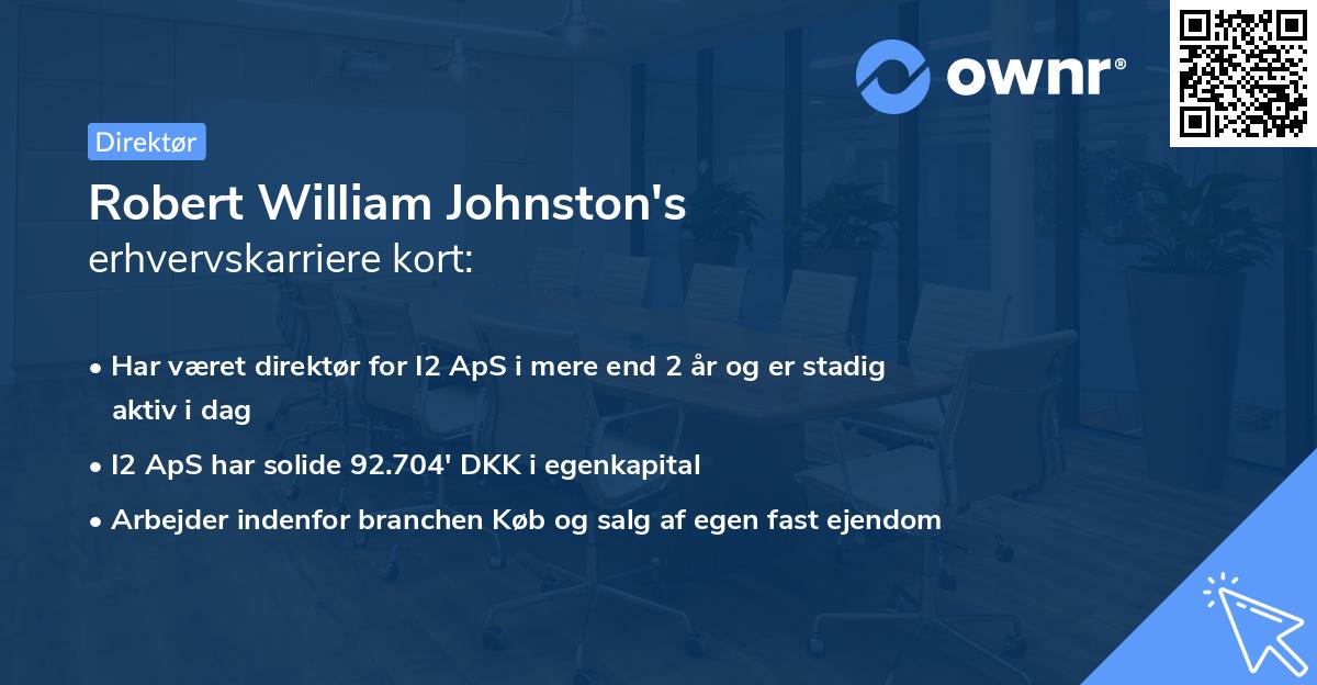 Robert William Johnston's erhvervskarriere kort