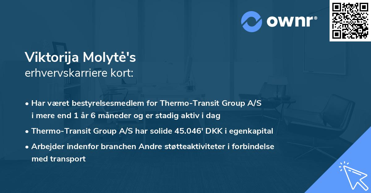 Viktorija Molytė's erhvervskarriere kort