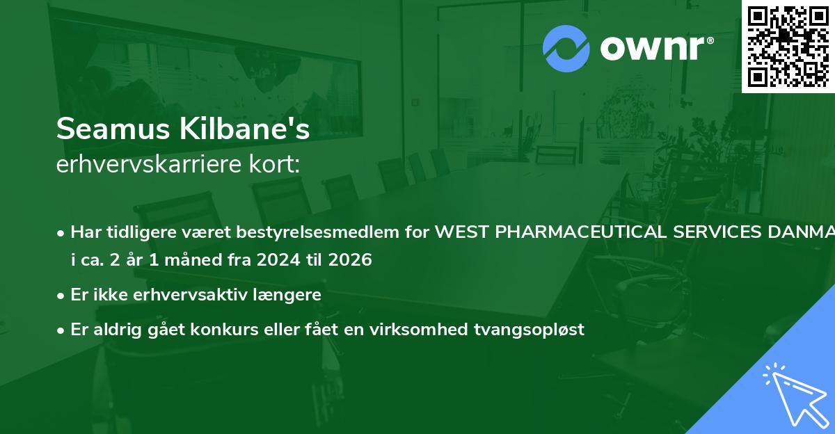 Seamus Kilbane's erhvervskarriere kort