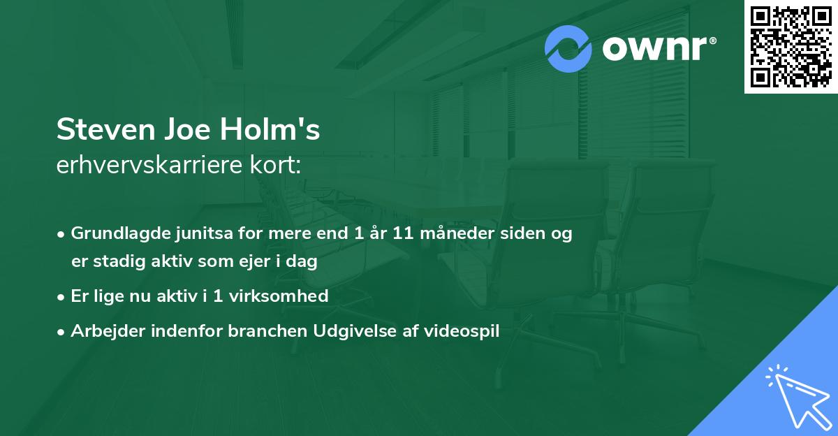 Steven Joe Holm's erhvervskarriere kort