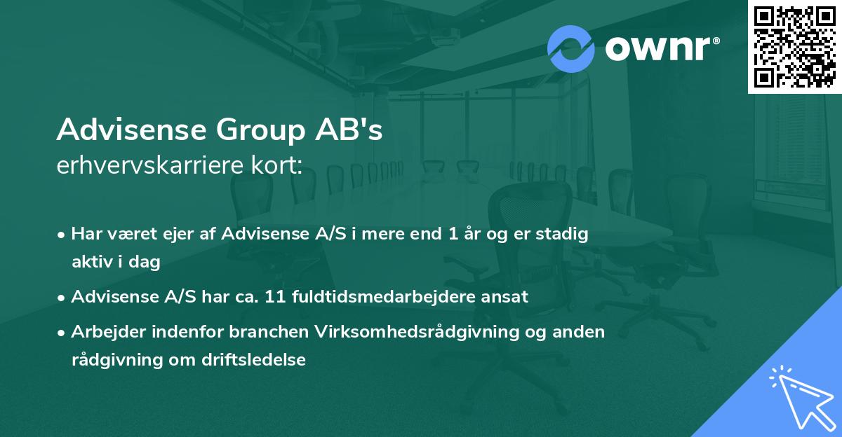 Advisense Group AB's erhvervskarriere kort