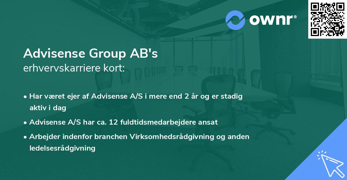 Advisense Group AB's erhvervskarriere kort