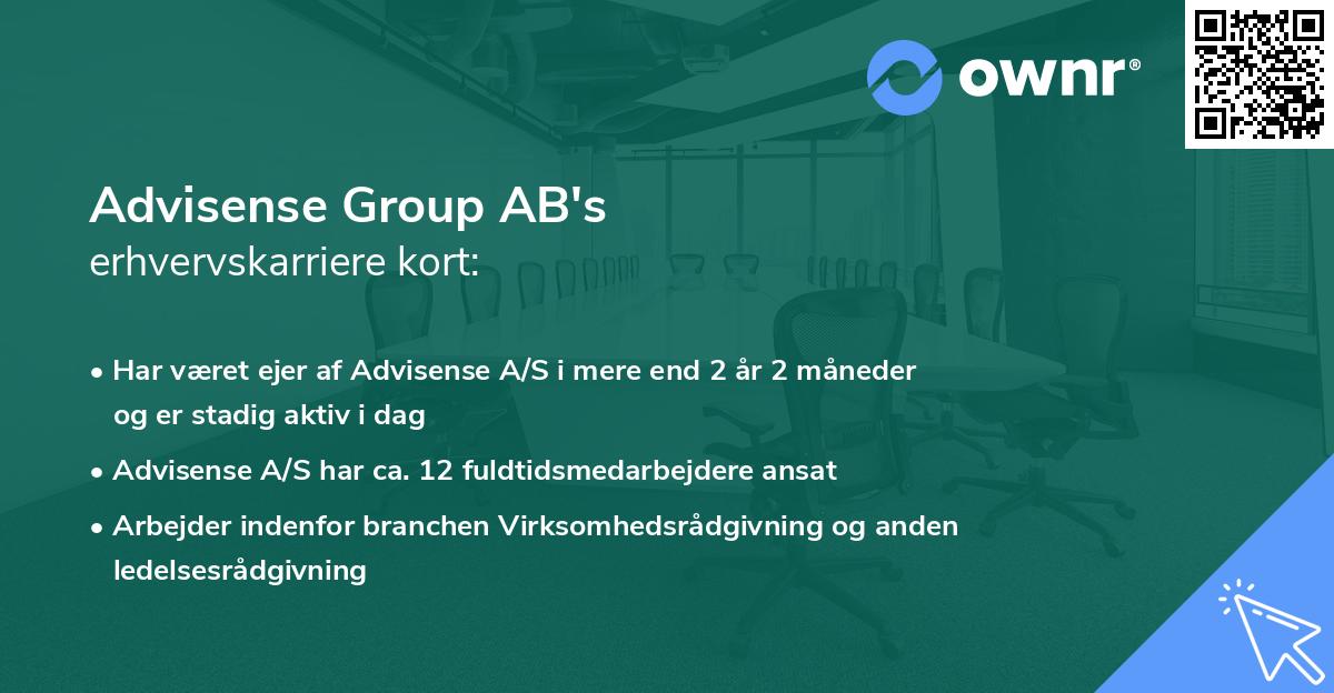 Advisense Group AB's erhvervskarriere kort