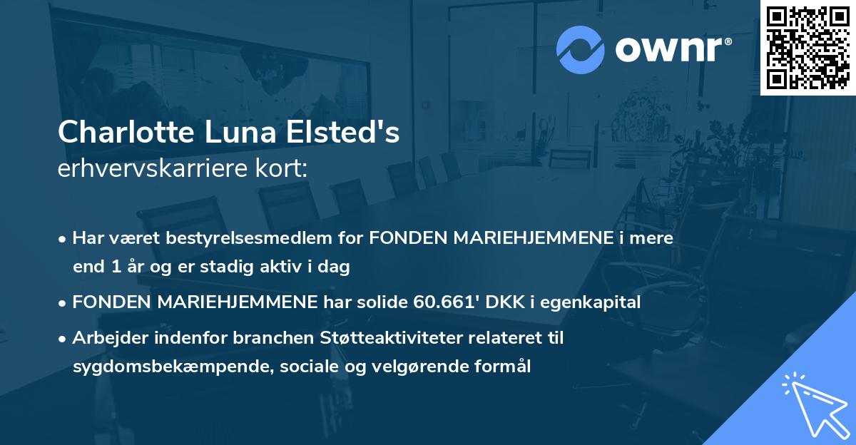 Charlotte Luna Elsted's erhvervskarriere kort