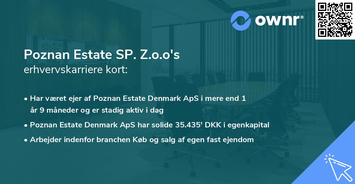 Poznan Estate SP. Z.o.o's erhvervskarriere kort