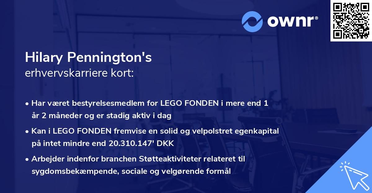 Hilary Pennington's erhvervskarriere kort