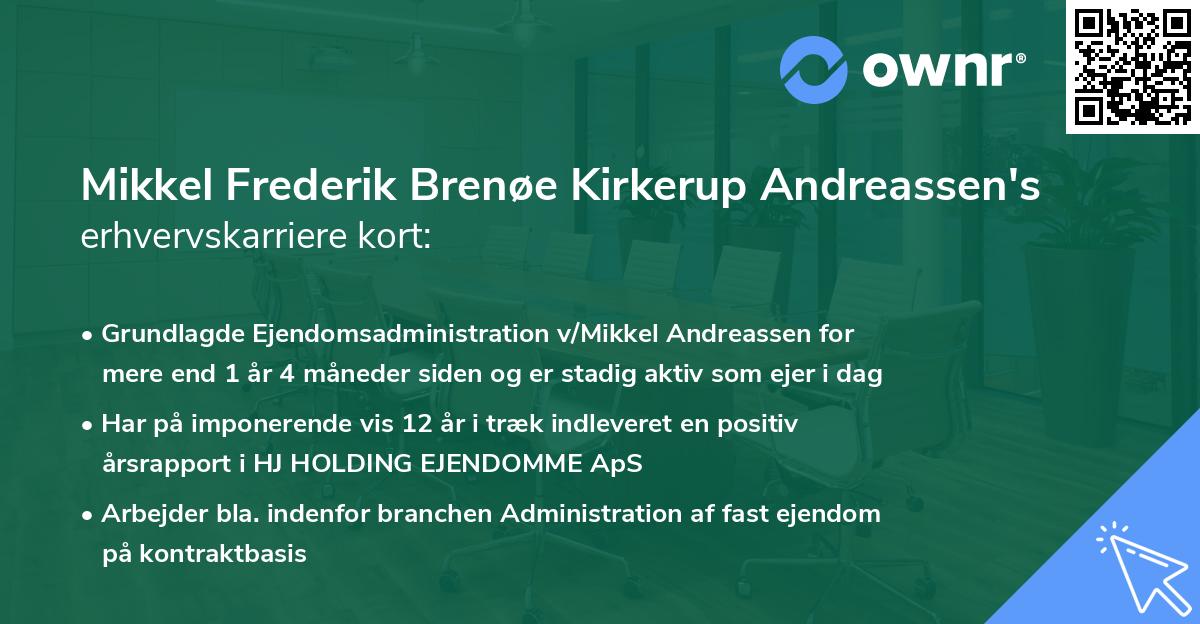Mikkel Frederik Brenøe Kirkerup Andreassen's erhvervskarriere kort