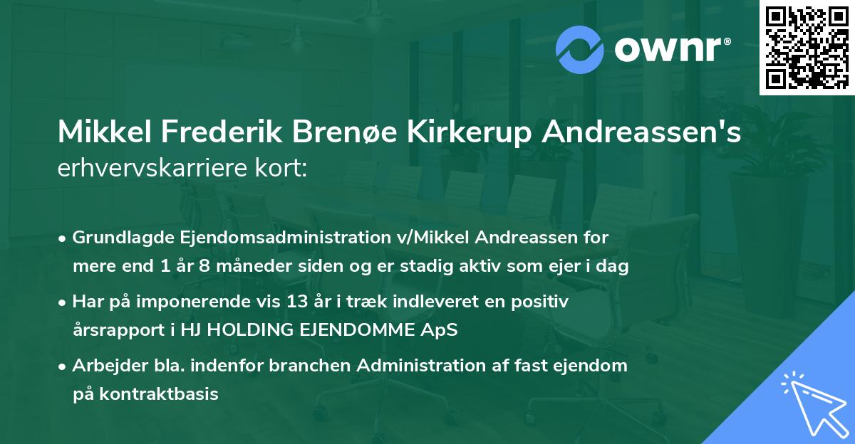 Mikkel Frederik Brenøe Kirkerup Andreassen's erhvervskarriere kort