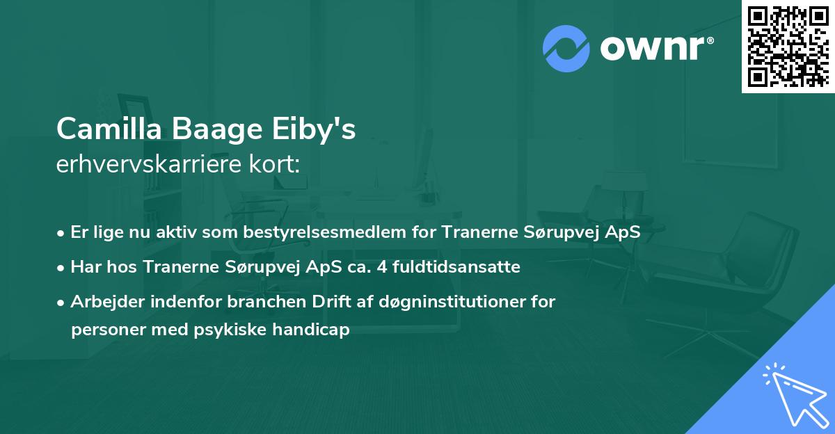 Camilla Baage Eiby's erhvervskarriere kort