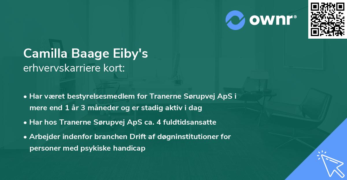 Camilla Baage Eiby's erhvervskarriere kort