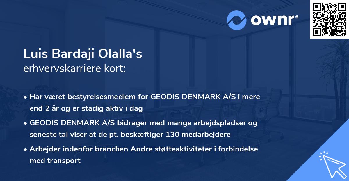 Luis Bardaji Olalla's erhvervskarriere kort