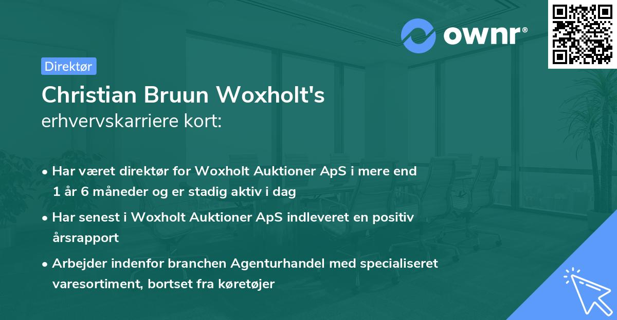 Christian Bruun Woxholt's erhvervskarriere kort